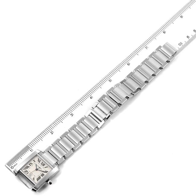 Cartier Silver Box Tank Francaise Large Steel Mens W51002q3 Watch