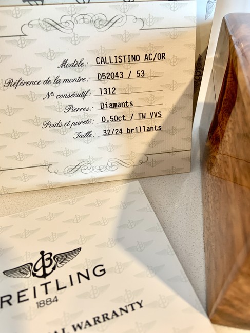 Breitling 18k Gold Steel Diamonds Callistino Ss/18k Quartz Chrono Bezel D52043 Watch