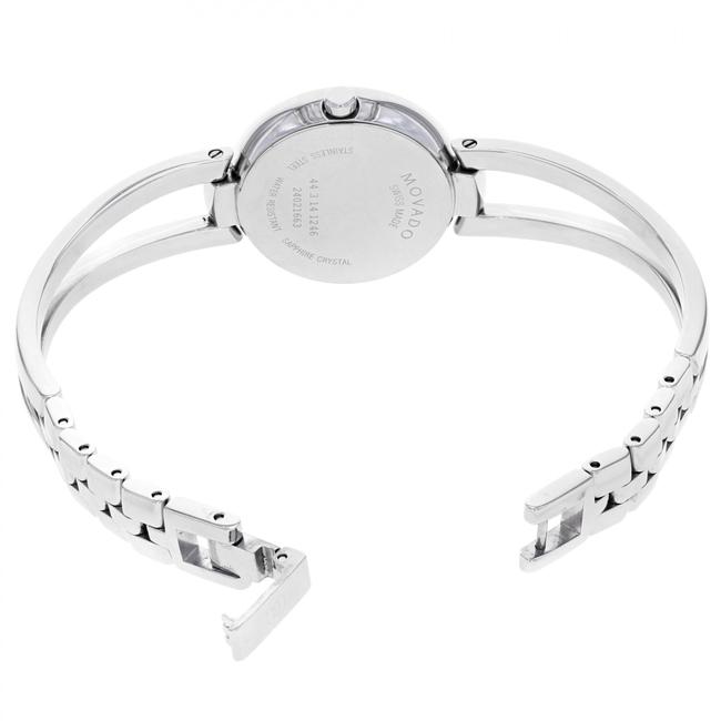 Movado Black Silver Stainless Dial Amorosa Bangle 0607131 Watch