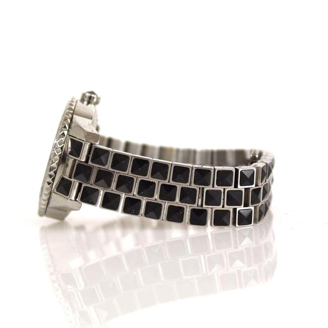Dior Silver / Black Pyramid Sapphire Christal Stainless Steel Ladies Wristwatch Watch