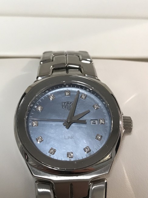 TAG Heuer Pearl Blue Diamond and Stainless Steel Link 32mm Mother Of Dial Watch