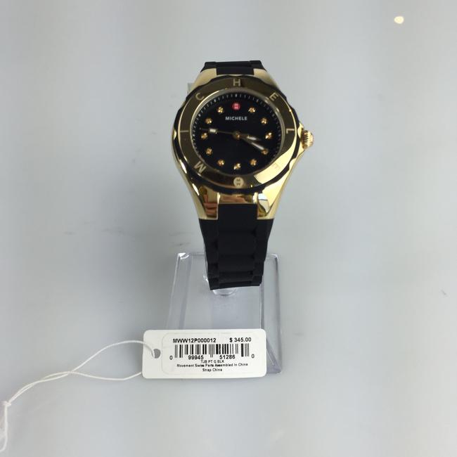 Michele Black Gold Jelly Tahitian Petite Bean Watch