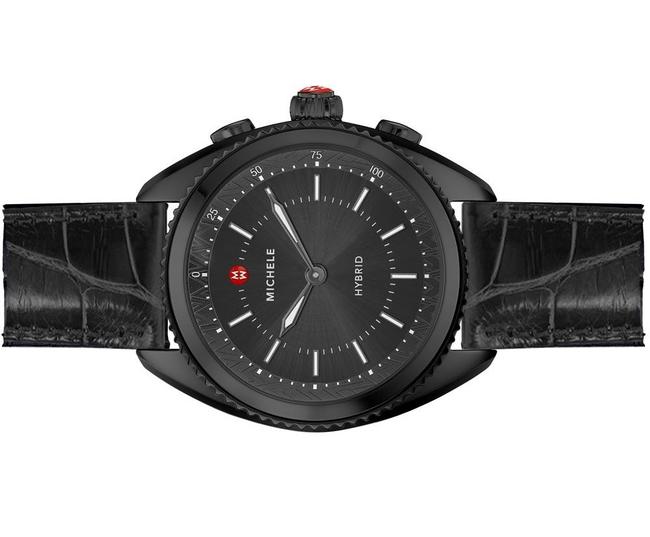 Michele Black Alligator Leather Strap Hybrid Smartwatch Mwwt32a00009 Watch