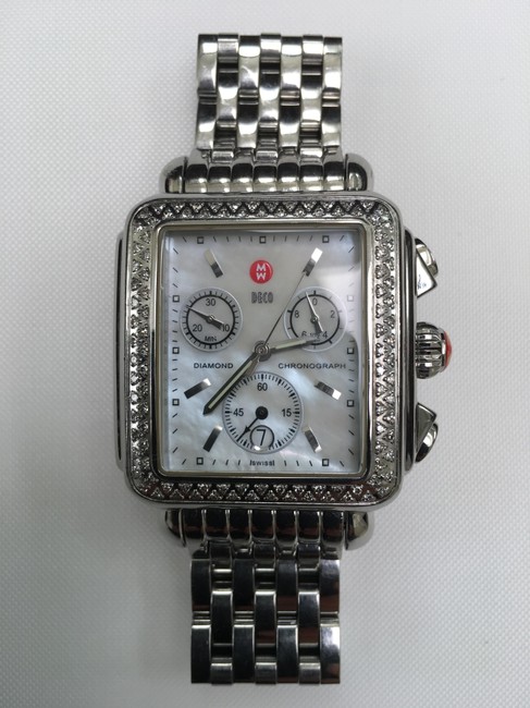Michele Silver Signature Deco Diamond Watch