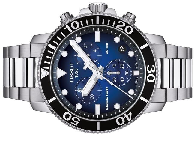 Tissot Silver Stainless Seastar Blue Dial Swiss Quartz Mens T1204171104101 Watch