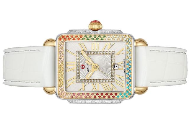 Michele Two Tone Deco Madison Mid Carousel 18k Gold Diamond Mww06g000022 Watch