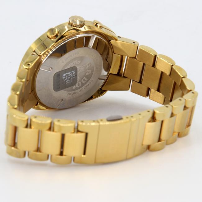 Rado Gold Diastar Chronograph Plated Black Dial Date Dial Oversize Watch