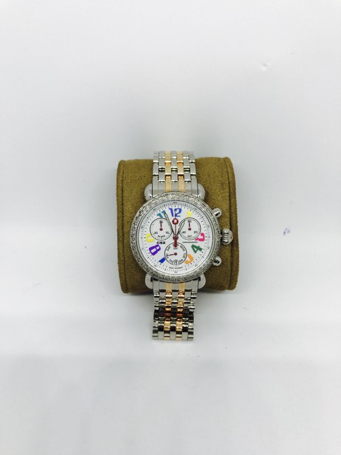 Michele Multi-color Tone 1.0 Ct Csx 36 Carousel Mw03m00a0933 Ss Band Watch