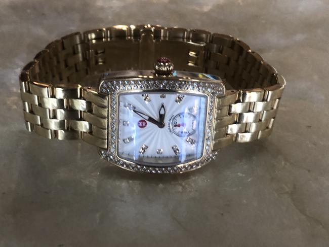 Michele Yellow Gold Urban Mini Diamond Dial Bracelet - Watch