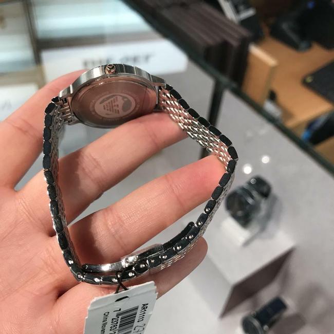 Emporio Armani Silver and Rose Gold Tone Sunray 31mm Dial Watch
