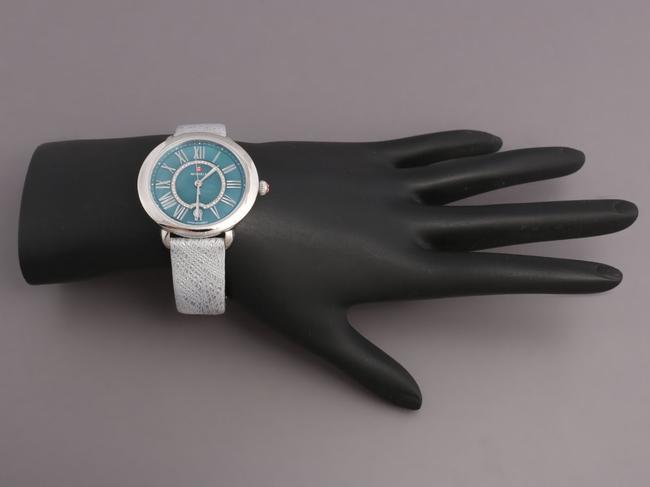 Michele Blue Mother Of Pearl Serein Mid Diamond Dial 37mm Watch