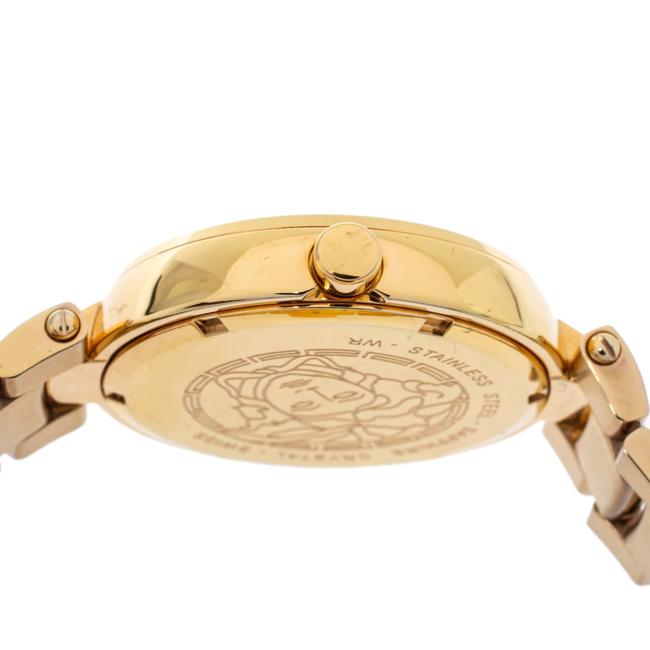 Versace Gold Plated Stainless Steel Mystique Hibiscus Womens Wristwatch 38mm Watch