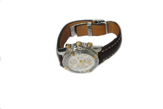 Breitling Gold Roman Chronomat Evolution B13356 Chronograph 18k Steel Mens Watch