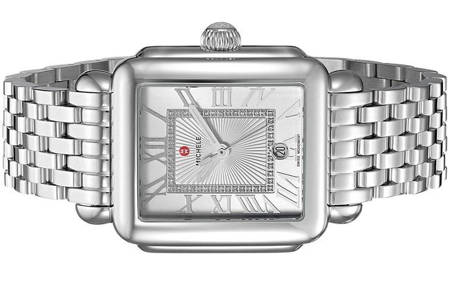Michele Silver Deco Madison Stainless Diamond Mww06t000141 Watch