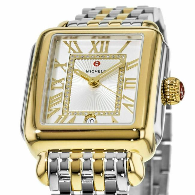 Michele Two Tone Deco Madison 18k Gold Diamond Mww06t000147 Watch