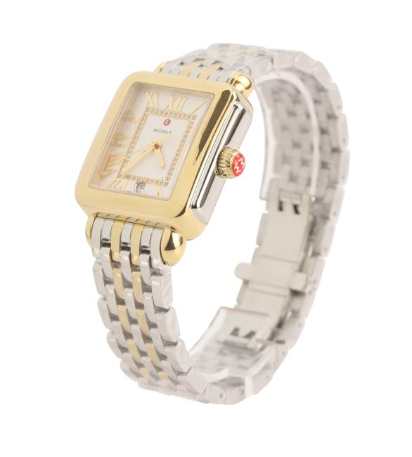 Michele Silver Deco Madison Two Tone Watch