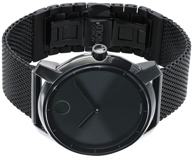 Movado Black Bold Stainless Mesh Mens Quartz 3600261 Watch