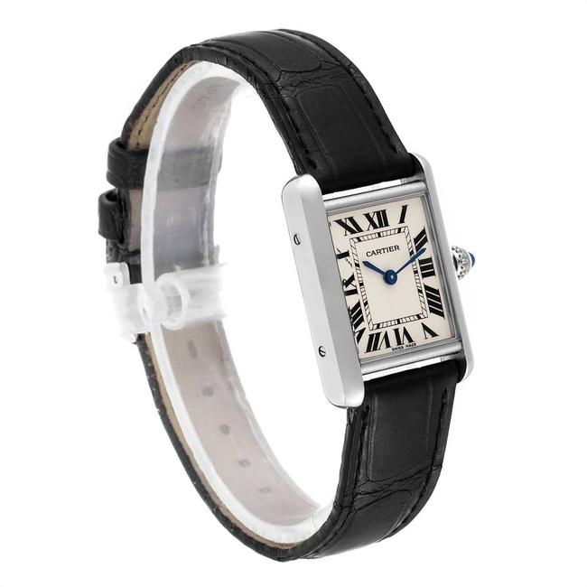 Cartier Silver 18k White Gold Tank Louis W1541056 Womens Wristwatch 21 X 29 Mm Watch