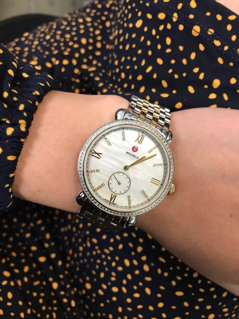 Michele Two Tone Steel Gracile Mother Of Pearl Quartz Ladies Mww26a000003 Watch Michele Two Tone Steel Gracile Mother Of Pearl Quartz Ladies Mww26a000003 Watch