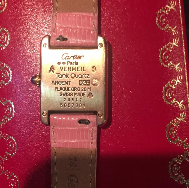 Cartier Gold Pink Must De Tank Vermeil with Lizzard Strap Watch Cartier Gold Pink Must De Tank Vermeil with Lizzard Strap Watch