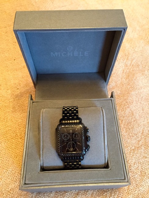 Michele Black Deco Noir Diamond Watch Michele Black Deco Noir Diamond Watch
