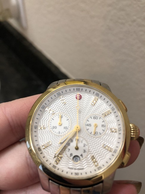 Michele Goldsilver Silver Gold Uptown Diamond Watch Michele Goldsilver Silver Gold Uptown Diamond Watch