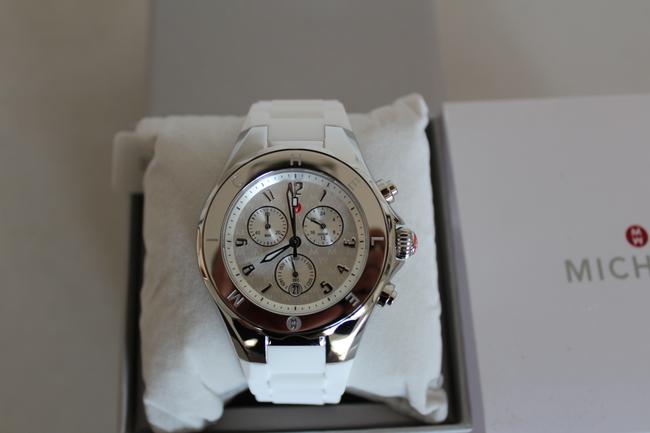 Michele White Silver Jelly Mww12f000090 Tahitian Bean Chronograph Watch Michele White Silver Jelly Mww12f000090 Tahitian Bean Chronograph Watch