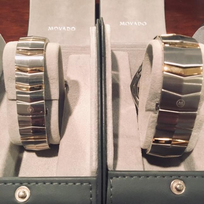 Movado Silver Gold and Black Mens Womens Matching Set Watch Movado Silver Gold and Black Mens Womens Matching Set Watch