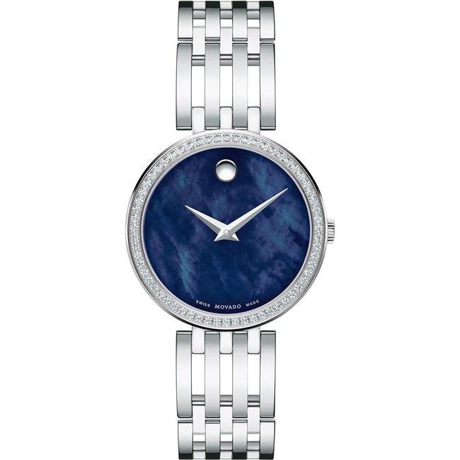 Movado Silver Esperanza Blue Mother Of Pearl Diamond Womens Quartz 0607231 Watch Movado Silver Esperanza Blue Mother Of Pearl Diamond Womens Quartz 0607231 Watch