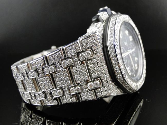 Audemars Piguet Stainless Steel Mens Iced Out Royal Oak Offshore Diamond 26 Ct Watch Audemars Piguet Stainless Steel Mens Iced Out Royal Oak Offshore Diamond 26 Ct Watch