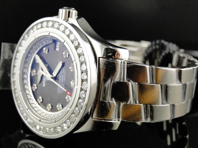 Breitling Stainless Steel Ladies Custom Aeromarine Colt Ocean Diamond 2.75 Ct Watch Breitling Stainless Steel Ladies Custom Aeromarine Colt Ocean Diamond 2.75 Ct Watch