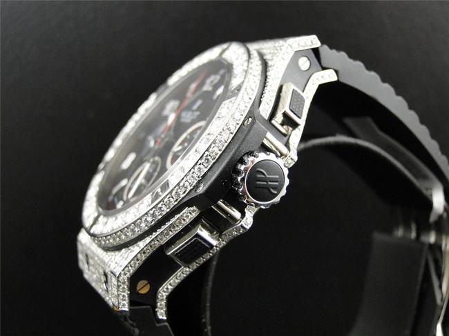 Hublot Stainless Steel Big Bang 44mm Evolution Rubber Band Diamond 10 Ct Watch Hublot Stainless Steel Big Bang 44mm Evolution Rubber Band Diamond 10 Ct Watch