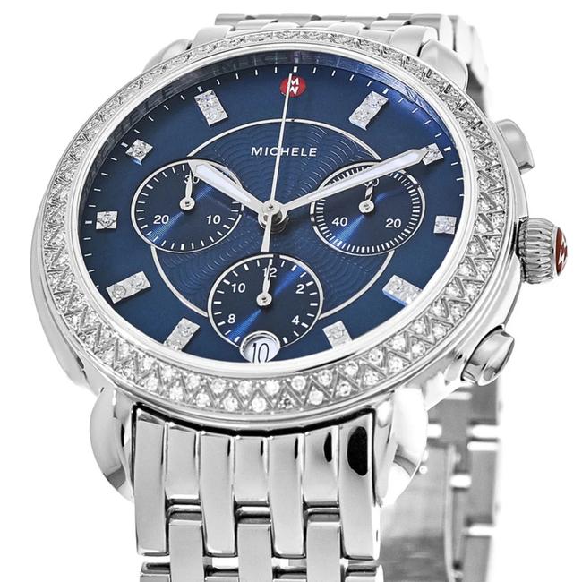 Michele Silver Sidney Blue Mother Of Pearl Womens Diamond Mww30a000009 Watch Michele Silver Sidney Blue Mother Of Pearl Womens Diamond Mww30a000009 Watch