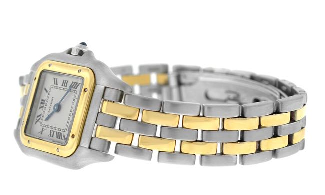 Cartier Yellow Gold Silver Ladies Panthere 112000r 18k Steel Two Row 22mm Watch Cartier Yellow Gold Silver Ladies Panthere 112000r 18k Steel Two Row 22mm Watch