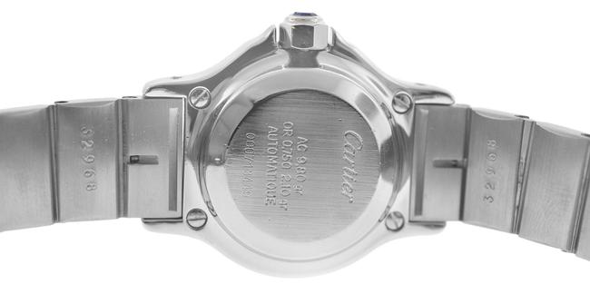 Cartier Yellow Gold Silver Ladies Santos Ronde 27mm 18k Quartz Watch Cartier Yellow Gold Silver Ladies Santos Ronde 27mm 18k Quartz Watch