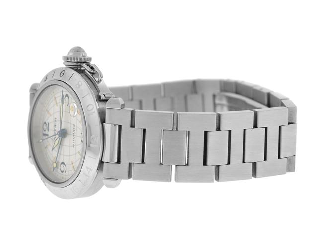 Cartier Silver Unisex Midsize Pasha Gmt 2377 W31029m7 Steel Date 35 Watch Cartier Silver Unisex Midsize Pasha Gmt 2377 W31029m7 Steel Date 35 Watch
