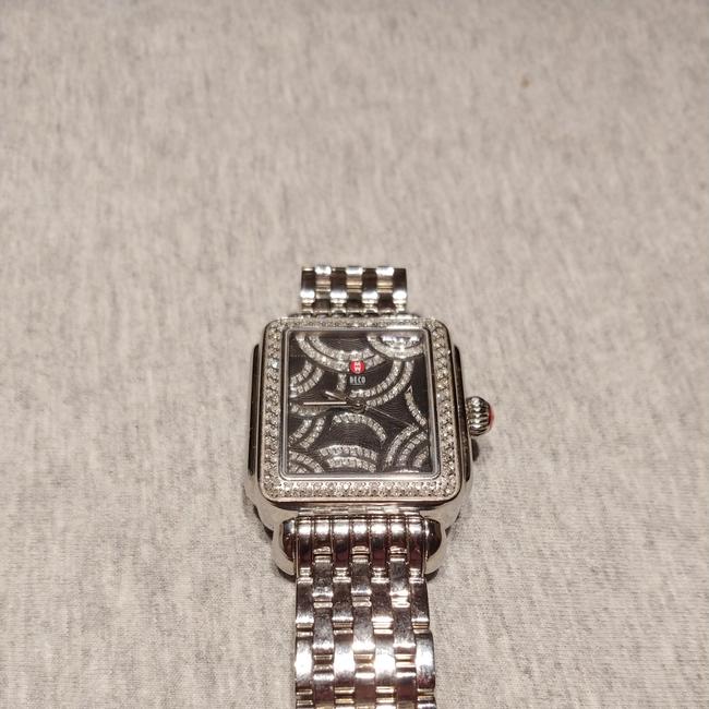 Michele Silver/Black Art Deco Diamond Diamond Dial Ladies 252 Diamonds Watch Michele Silver/Black Art Deco Diamond Diamond Dial Ladies 252 Diamonds Watch