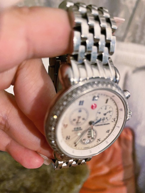 Michele Silver and Diamond 36mm Csx Metal Band Small Womens Watch Michele Silver and Diamond 36mm Csx Metal Band Small Womens Watch
