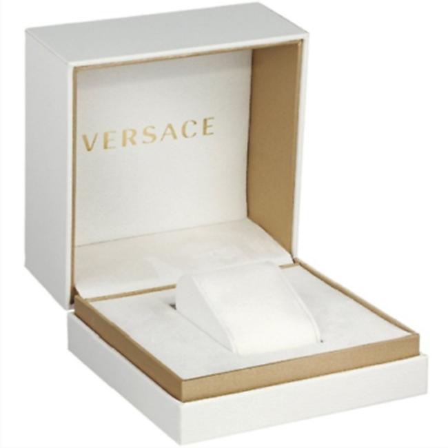 Versace Gold Tone Steel New Vanity P5q80d220 S220 Green Quartz Watch Versace Gold Tone Steel New Vanity P5q80d220 S220 Green Quartz Watch