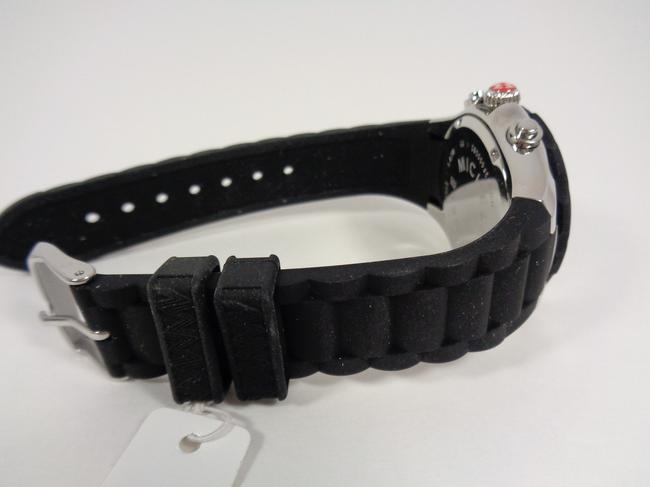 Michele Silver-tone/Black Jelly Womens Tahitian Bean Silicone Silver Stainless Steel Chronograph Mww12f000080 Watch Michele Silver-tone/Black Jelly Womens Tahitian Bean Silicone Silver Stainless Steel Chronograph Mww12f000080 Watch