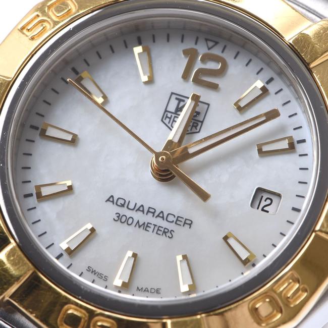 TAG Heuer Silver Gold Plated Stainless Steel Aqua Racer Waf1424.bb0814 Womens Wristwatch 27 Mm Watch TAG Heuer Silver Gold Plated Stainless Steel Aqua Racer Waf1424.bb0814 Womens Wristwatch 27 Mm Watch