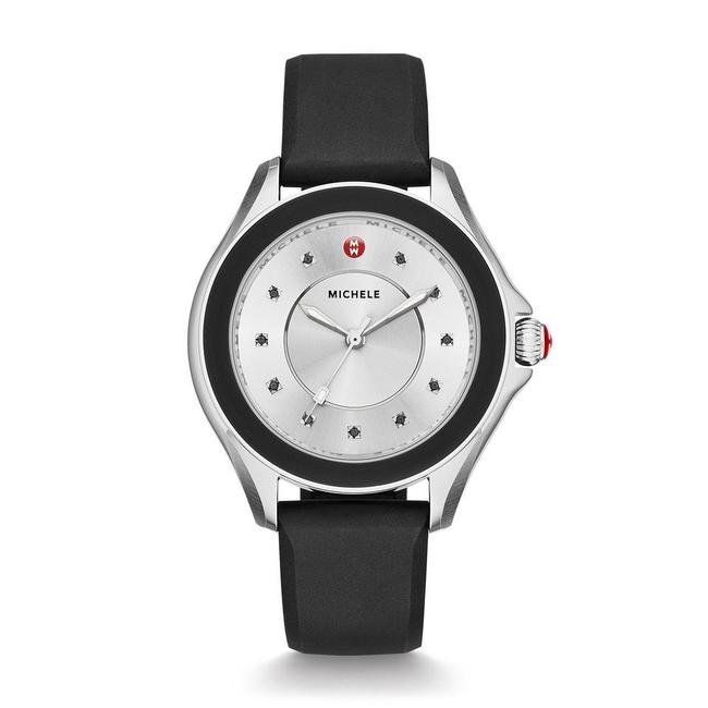 Michele Black Cape Silicone Stainless Steel Mww27a000012 Watch Michele Black Cape Silicone Stainless Steel Mww27a000012 Watch