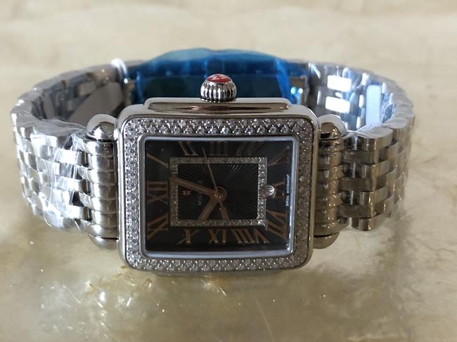 Michele Silver New Deco Madison Mid Diamond Watch Michele Silver New Deco Madison Mid Diamond Watch