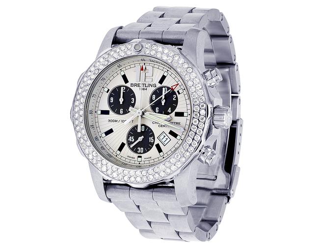 Breitling Stainless Steel Mens Colt Ii A7338710-bb49-ss 44mm Chronograph Diamond 3.0 Ct Watch Breitling Stainless Steel Mens Colt Ii A7338710-bb49-ss 44mm Chronograph Diamond 3.0 Ct Watch