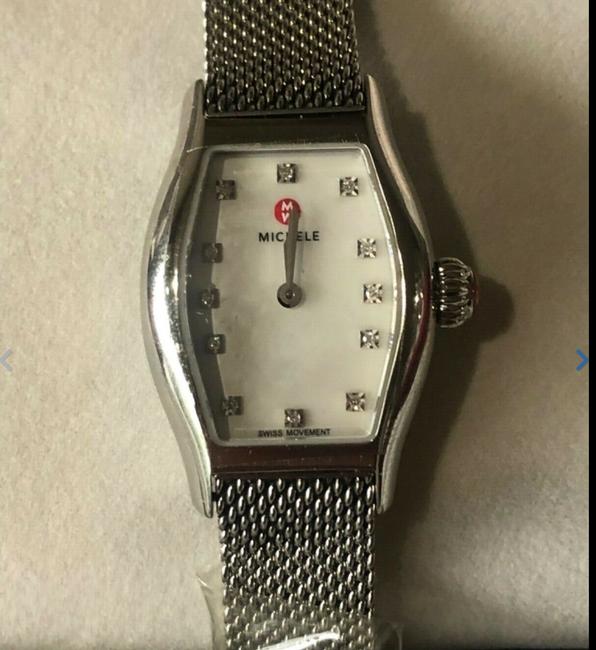 Michele Silver New Urban Coquette Stainless Steel Diamond Watch Michele Silver New Urban Coquette Stainless Steel Diamond Watch