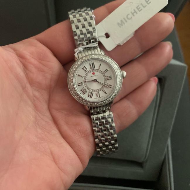 Michele Silver Serein Mini Diamond Head & Bracelet 28mm Watch Michele Silver Serein Mini Diamond Head & Bracelet 28mm Watch