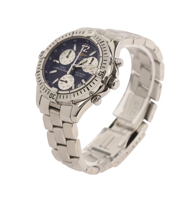 Breitling Silver Colt Quartz Stainless Steel Sports Watch Breitling Silver Colt Quartz Stainless Steel Sports Watch
