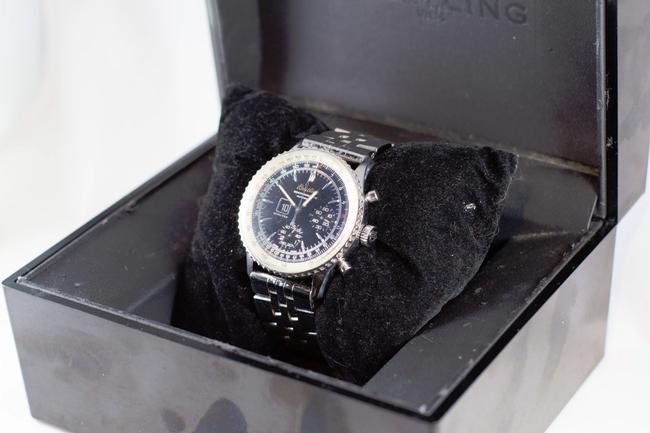 Breitling Silver Spatiographe Montbrillant Navitimer 10 Min Chronograph Watch Breitling Silver Spatiographe Montbrillant Navitimer 10 Min Chronograph Watch