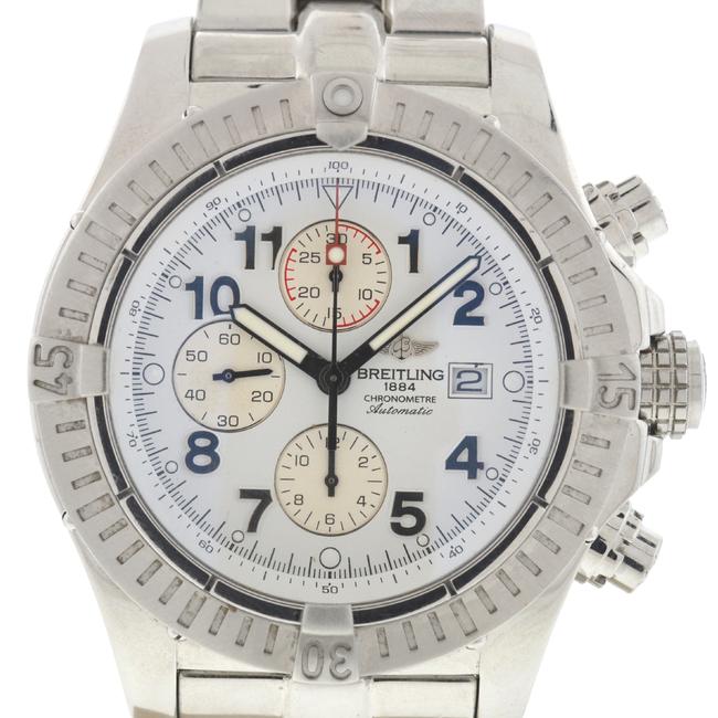 Breitling White Super Avenger A13370 48mm Stainless Steel Watch Breitling White Super Avenger A13370 48mm Stainless Steel Watch