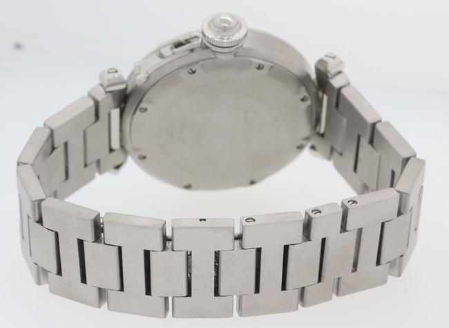 Cartier Silver W Pasha Steel Date Arabic Dial 35mm 2324 Pouch Watch Cartier Silver W Pasha Steel Date Arabic Dial 35mm 2324 Pouch Watch
